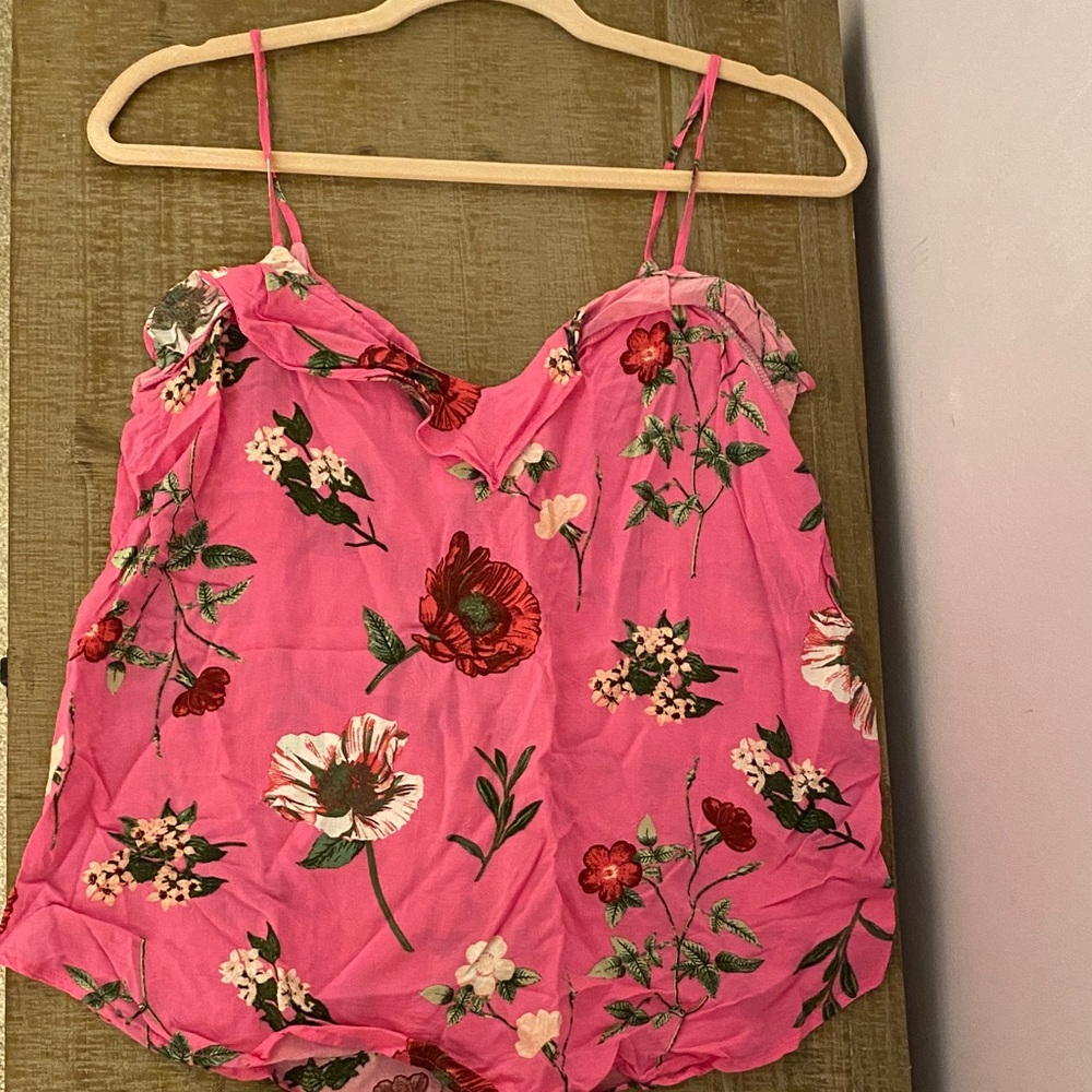 Old Navy Vibrant Pink Floral Camisole